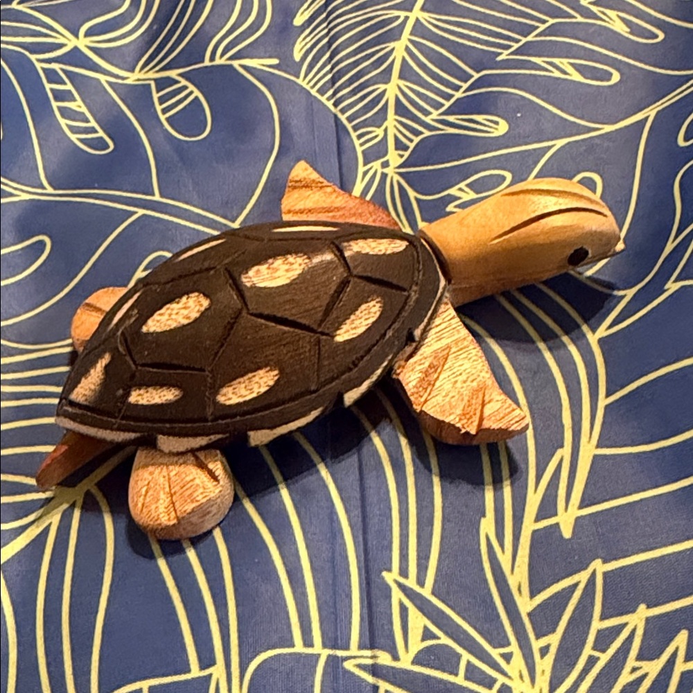 Handcrafted Wooden Turtle Figurine